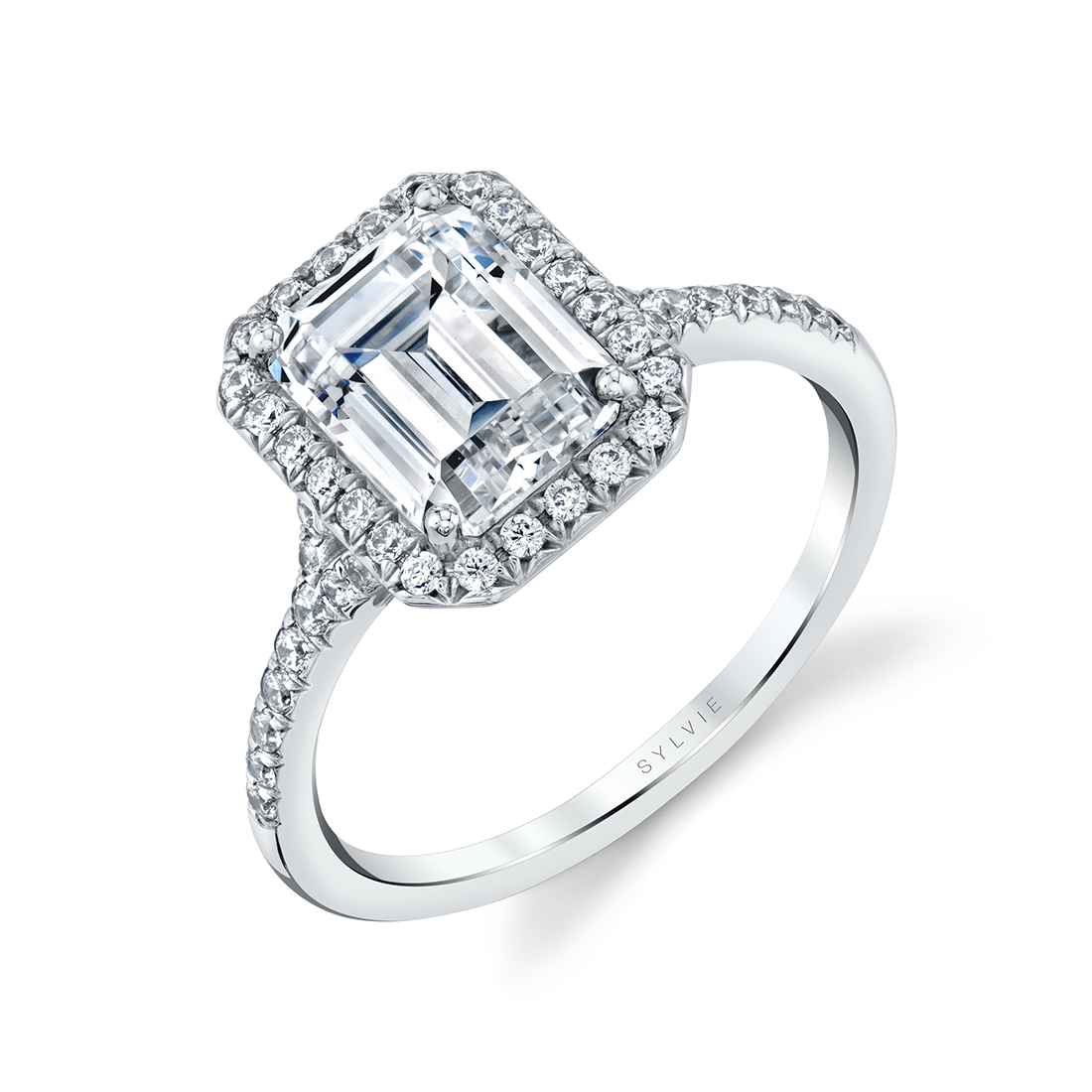 Halo Engagement Ring with Micro Split Shank - Alexandra SVS Fine Jewelry Oceanside, NY