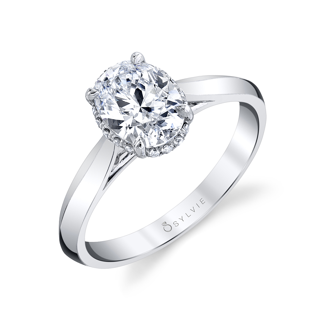 Unique Hidden Halo Engagement Ring - Fae Stuart Benjamin & Co. Jewelry Designs San Diego, CA