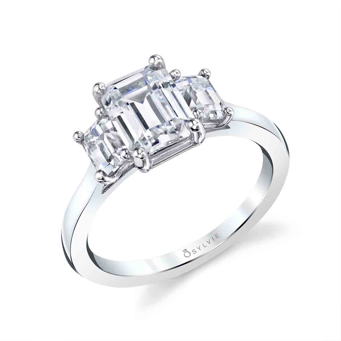 Three Stone Engagement Ring - Gigi Stuart Benjamin & Co. Jewelry Designs San Diego, CA
