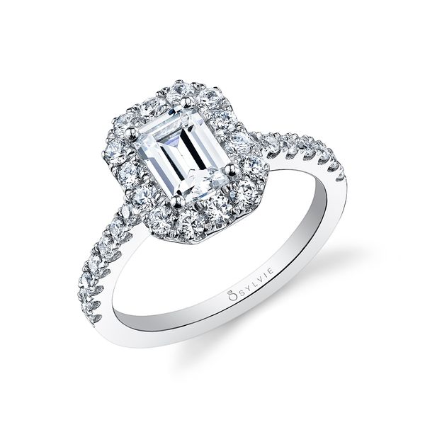 Classic Engagement Ring with Halo - Jacalyn Stuart Benjamin & Co. Jewelry Designs San Diego, CA
