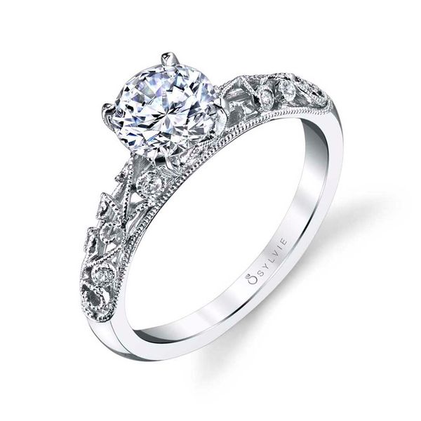 Vintage Inspired Engagement Ring - Elaina Stuart Benjamin & Co. Jewelry Designs San Diego, CA