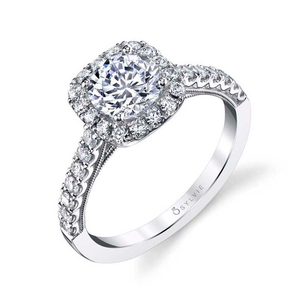 Halo Engagement Ring - Diandra Stuart Benjamin & Co. Jewelry Designs San Diego, CA