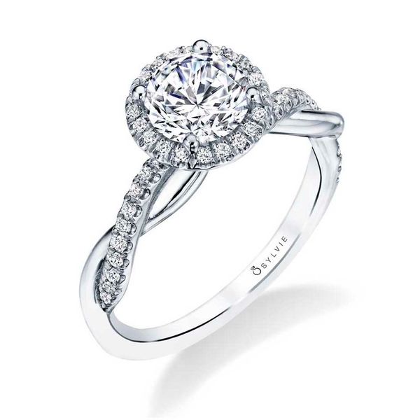 Spiral Engagement Ring with Halo - Coralie JMR Jewelers Cooper City, FL