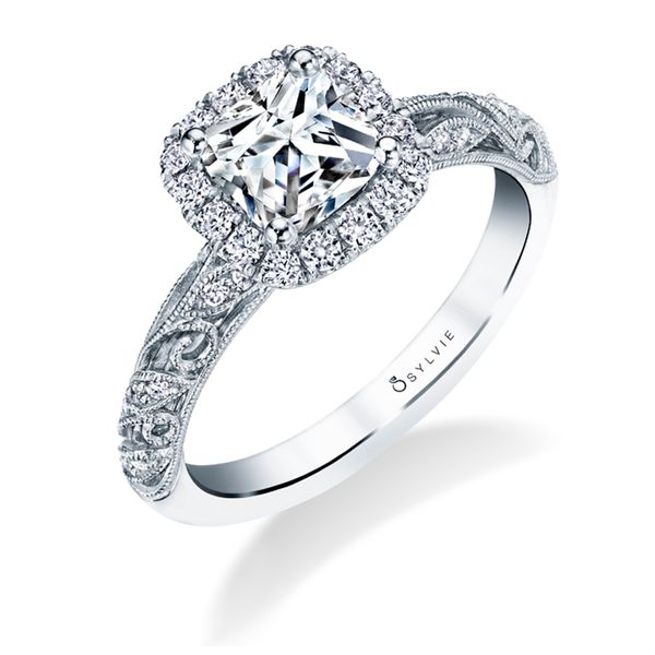 Vintage Halo Engagement Ring - Rochelle Stuart Benjamin & Co. Jewelry Designs San Diego, CA