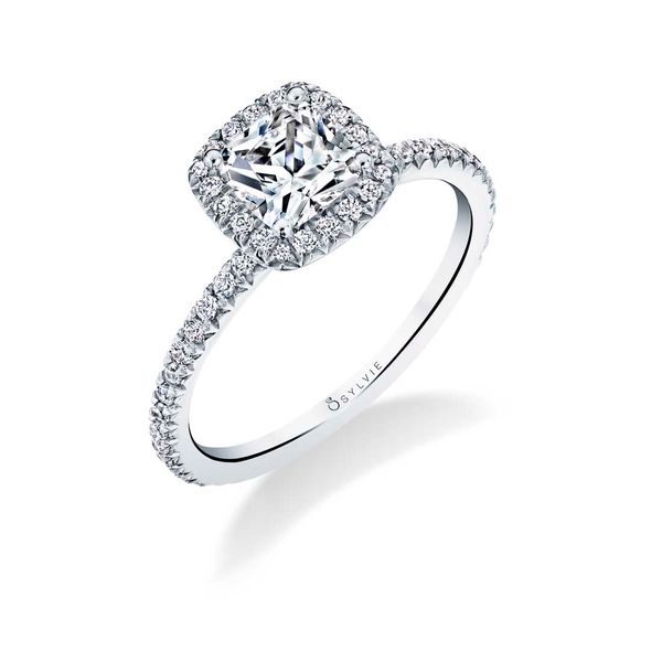 Classic Halo Engagement Ring - Vivian Stuart Benjamin & Co. Jewelry Designs San Diego, CA