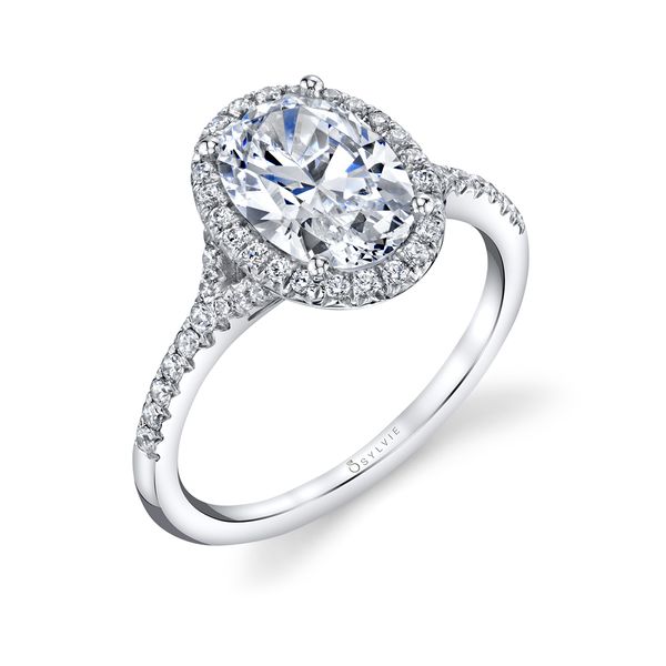 Halo Engagement Ring with Micro Split Shank - Alexandra Castle Couture Fine Jewelry Manalapan, NJ