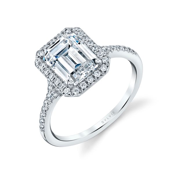 Halo Engagement Ring with Micro Split Shank - Alexandra Stuart Benjamin & Co. Jewelry Designs San Diego, CA
