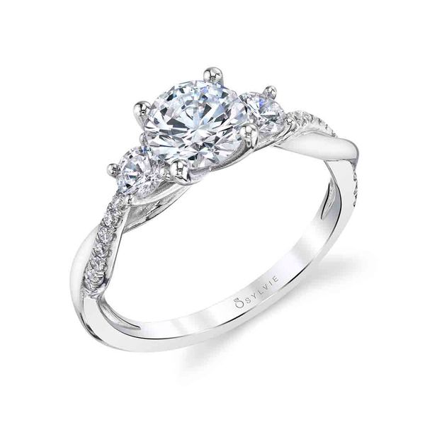 Three Stone Engagement Ring - Evangeline Stuart Benjamin & Co. Jewelry Designs San Diego, CA