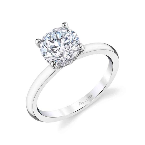 Solitaire Hidden Halo Engagement Ring - Joanna Cellini Design Jewelers Orange, CT