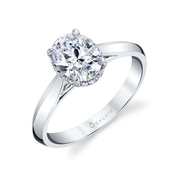 Unique Hidden Halo Engagement Ring - Fae Cellini Design Jewelers Orange, CT