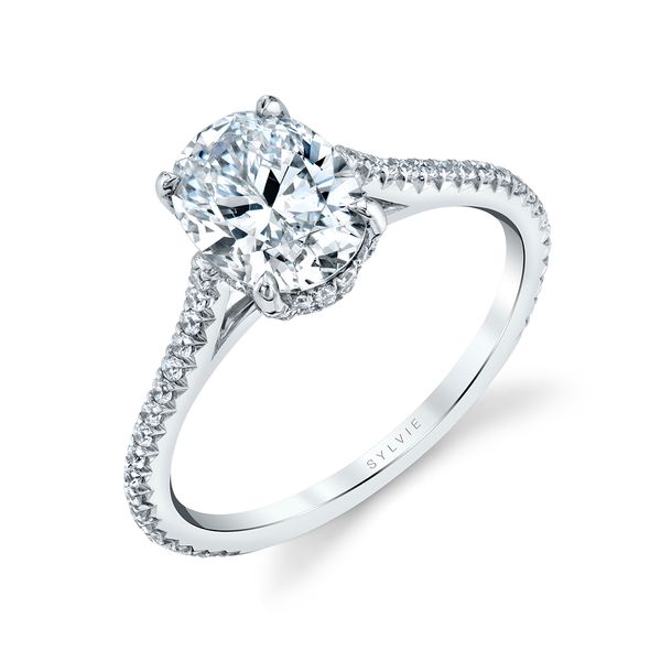 Modern Hidden Halo Engagement Ring - Valencia Castle Couture Fine Jewelry Manalapan, NJ