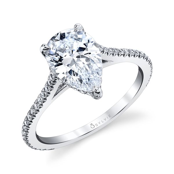 Modern Hidden Halo Engagement Ring - Valencia Stuart Benjamin & Co. Jewelry Designs San Diego, CA