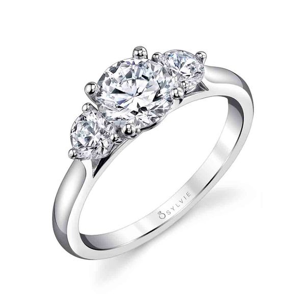 Three Stone Engagement Ring - Marcella Cellini Design Jewelers Orange, CT